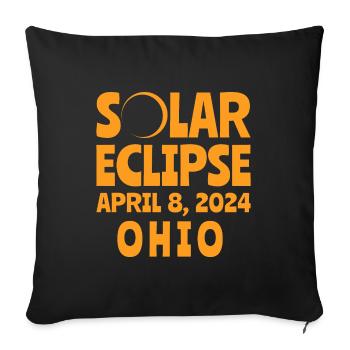 Solar Eclipse 2024 Ohio - Sofa pillowcase 17,3'' x 17,3'' (45 x 45 cm) - black - Front