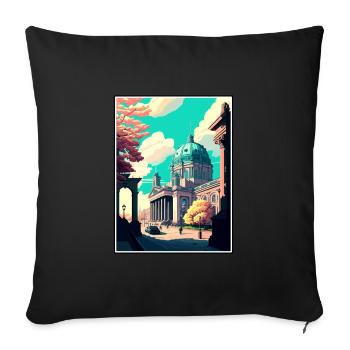 Berlin Germany Vintage Travel Poster WPA Souvenir - Sofa pillowcase 17,3'' x 17,3'' (45 x 45 cm) - black - Front