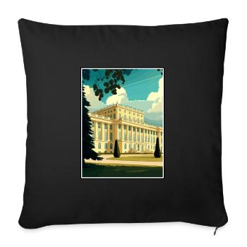 Schönbrunn Palace Austria Vintage Travel Poster - Sofa pillowcase 17,3'' x 17,3'' (45 x 45 cm) - black - Front
