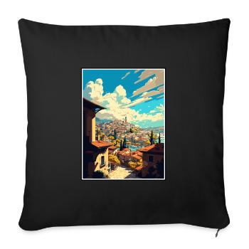 Gaziantep Turquie Vintage voyage affiche Souvenir - Housse de coussin décorative 45 x 45 cm - noir - Devant