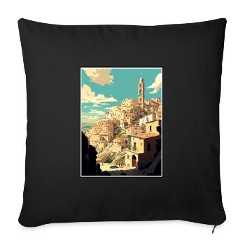 Matera Italy Vintage Travel Poster WPA Souvenir - Sofa pillowcase 17,3'' x 17,3'' (45 x 45 cm) - black - Front
