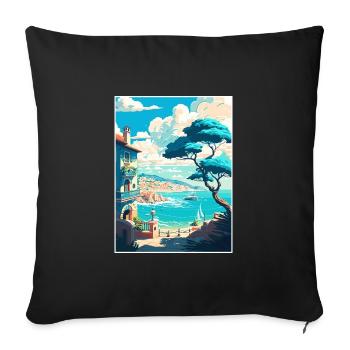 Nice Francescape Vintage Travel Poster Souvenir - Sofa pillowcase 17,3'' x 17,3'' (45 x 45 cm) - black - Front