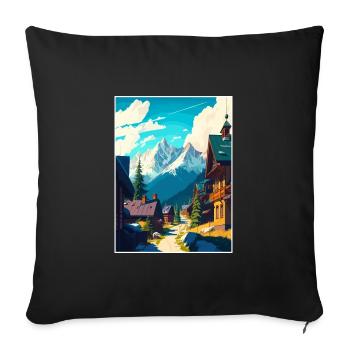 Zakopane Poland Polish Vintage Travel Poster WPA - Sofa pillowcase 17,3'' x 17,3'' (45 x 45 cm) - black - Front