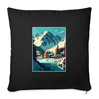 Arosa Suisse Suisse Affiche de voyage Vintage WPA - Housse de coussin décorative 45 x 45 cm - noir - Devant