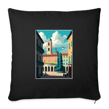 Bologna Decoration Italy Vintage Travel Poster WPA - Sofa pillowcase 17,3'' x 17,3'' (45 x 45 cm) - black - Front