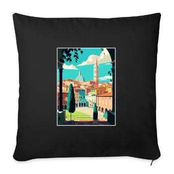 Siena Italy Decoration Vintage Travel Poster WPA - Sofa pillowcase 17,3'' x 17,3'' (45 x 45 cm) - black - Front