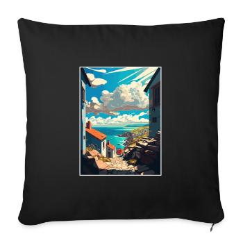 Galice Espagne Vintage voyage affiche WPA Souvenir - Housse de coussin décorative 45 x 45 cm - noir - Devant