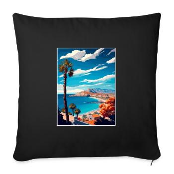Costa Blanca Spain Vintage Travel Poster Souvenir - Sofa pillowcase 17,3'' x 17,3'' (45 x 45 cm) - black - Front