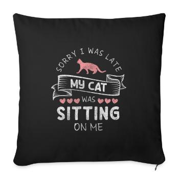 Cats House Tiger Cat Lady Cute - Sofa pillowcase 17,3'' x 17,3'' (45 x 45 cm) - black - Front