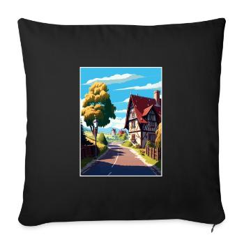 Route romantique Allemagne Vintage voyage affiche WPA - Housse de coussin décorative 45 x 45 cm - noir - Devant