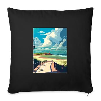 Vandvoort West Decoration Netherlands Souvenir - Sofa pillowcase 17,3'' x 17,3'' (45 x 45 cm) - black - Front
