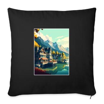 Interlaken Schweiz Vintage Reiseposter WPA - Sofakissenbezug 45 x 45 cm - Schwarz - Vorne