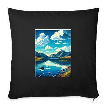 Lake Geneva Switzerland Vintage Travel Poster WPA - Sofa pillowcase 17,3'' x 17,3'' (45 x 45 cm) - black - Front