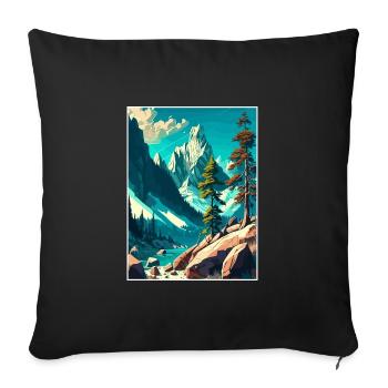 Triglav Slovenia Vintage Travel Poster Souvenir - Sofa pillowcase 17,3'' x 17,3'' (45 x 45 cm) - black - Front