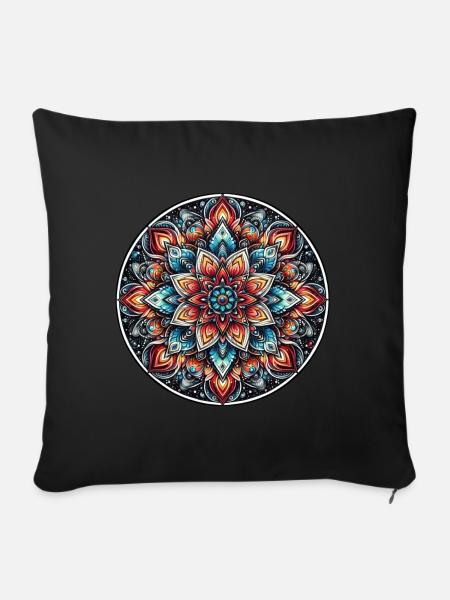Mandala Harmony dark to light - Sofakissenbezug 45 x 45 cm - Schwarz