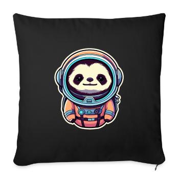 Illustration d’astronaute paresseux - Housse de coussin décorative 45 x 45 cm - noir - Devant