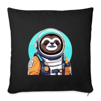 Illustration d’astronaute paresseux - Housse de coussin décorative 45 x 45 cm - noir - Devant