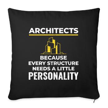 Architects: Every Structure Needs Personality! 🏰 - Sofa pillowcase 17,3'' x 17,3'' (45 x 45 cm) - black - Front