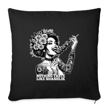 Shashlik Delicious Woman Tattoo Gift - Sofa pillowcase 17,3'' x 17,3'' (45 x 45 cm) - black - Front