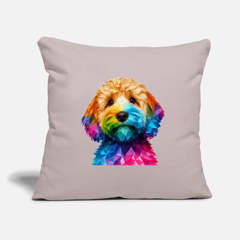 Cockapoo museau de chien géométrique moderne Housse de coussin décorative 45 x 45 cm