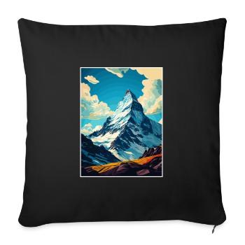 Cervin Suisse Vintage Affiche de voyage WPA - Housse de coussin décorative 45 x 45 cm - noir - Devant