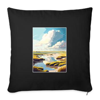 Texel Netherlands Vintage Travel Poster Souvenir - Sofa pillowcase 17,3'' x 17,3'' (45 x 45 cm) - black - Front