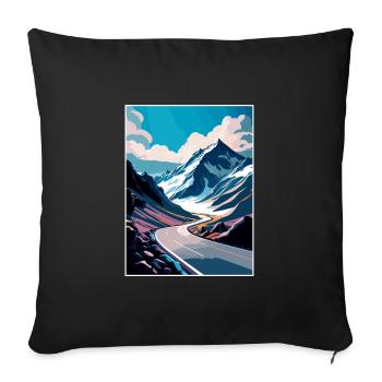 Berg Großglockner Österreich Reiseposter - Sofakissenbezug 45 x 45 cm - Schwarz - Vorne