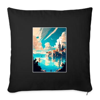 Split Croatia Vintage Travel Poster WPA Souvenir - Sofa pillowcase 17,3'' x 17,3'' (45 x 45 cm) - black - Front