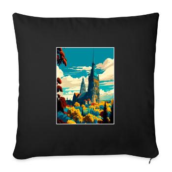 Kassel Germany Vintage Travel Poster WPA Souvenir - Sofa pillowcase 17,3'' x 17,3'' (45 x 45 cm) - black - Front