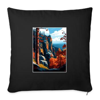 Bohême Suisse République tchèque Affiche de voyage - Housse de coussin décorative 45 x 45 cm - noir - Devant