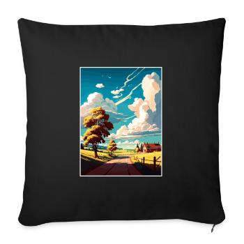 Skane Sweden Vintage Travel Poster WPA Souvenir - Sofa pillowcase 17,3'' x 17,3'' (45 x 45 cm) - black - Front