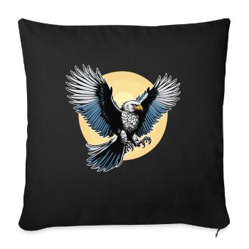 Illustration de l’aigle - Housse de coussin décorative 45 x 45 cm - noir - Devant