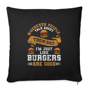 Food All you can eat Heavy Eaters - Sofa pillowcase 17,3'' x 17,3'' (45 x 45 cm) - black - Front