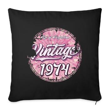 Vintage 1974 Pink Retro Design - Sofa pillowcase 17,3'' x 17,3'' (45 x 45 cm) - black - Front
