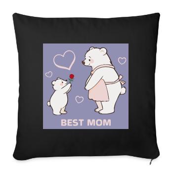 Ours Meilleur Maman Fête des Mères - Housse de coussin décorative 45 x 45 cm - noir - Devant
