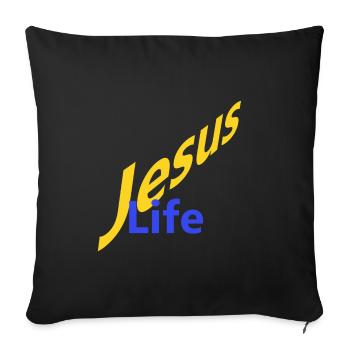 Jesus Life - Sofakissenbezug 45 x 45 cm - Schwarz - Vorne