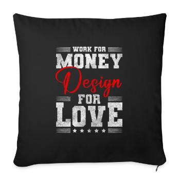 Dessins, Graphiste, Dessinateur - Housse de coussin décorative 45 x 45 cm - noir - Devant