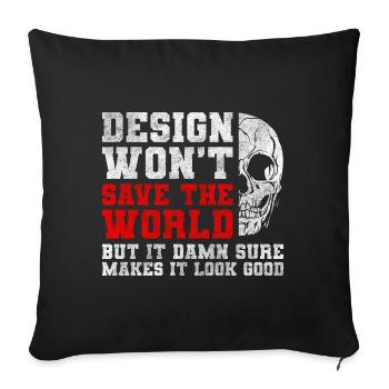 Dessins d’art - Housse de coussin décorative 45 x 45 cm - noir - Devant