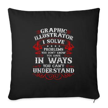 Art, Hobby, Artiste, Art Moderne - Housse de coussin décorative 45 x 45 cm - noir - Devant