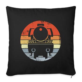 Locomotive d’époque - Housse de coussin décorative 45 x 45 cm - noir - Devant