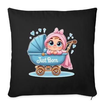 Just Born - Sofa pillowcase 17,3'' x 17,3'' (45 x 45 cm) - black - Front