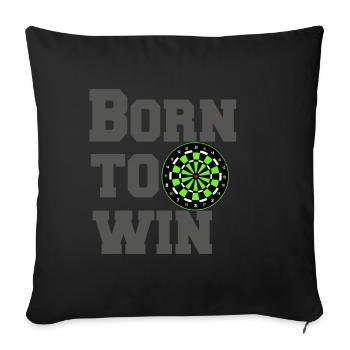 Fléchettes, Fléchettes, Fléchettes, Chemise Né pour gagner (25) - Housse de coussin décorative 45 x 45 cm - noir - Devant