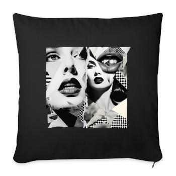 Conception de fragments d’images - Housse de coussin décorative 45 x 45 cm - noir - Devant