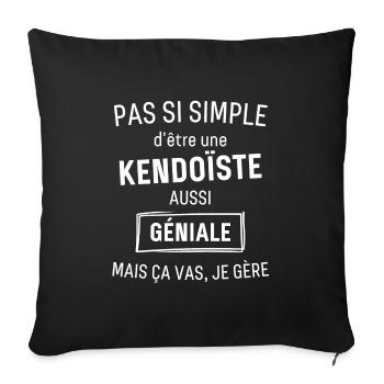 Kendoïste GÉNIALE - Housse de coussin décorative 45 x 45 cm - noir - Devant