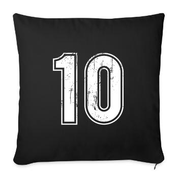 10 Years Retro Jersey Number 10 T-hirt Number - Sofa pillowcase 17,3'' x 17,3'' (45 x 45 cm) - black - Front