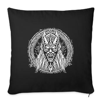 Mystical Tribal Demon in Circle - Sofa pillowcase 17,3'' x 17,3'' (45 x 45 cm) - black - Front
