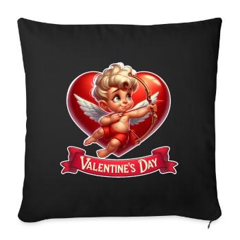 Valentinstag - Sofakissenbezug 45 x 45 cm - Schwarz - Vorne