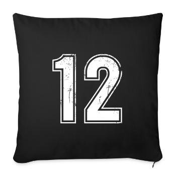 12 Years Retro Jersey Number 12 T-hirt Number - Sofa pillowcase 17,3'' x 17,3'' (45 x 45 cm) - black - Front