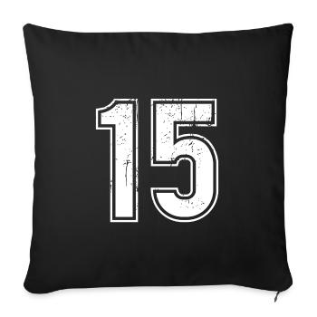 15 Years Retro Jersey Number 15 T-hirt Number - Sofa pillowcase 17,3'' x 17,3'' (45 x 45 cm) - black - Front