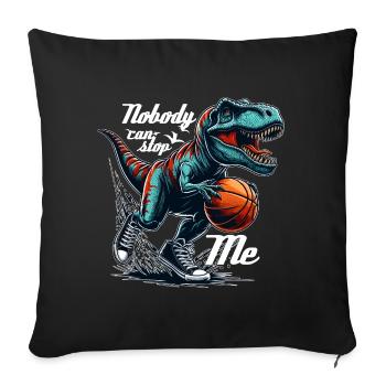 Basketball T-Rex Dinosaurier Geschenk - Sofakissenbezug 45 x 45 cm - Schwarz - Vorne
